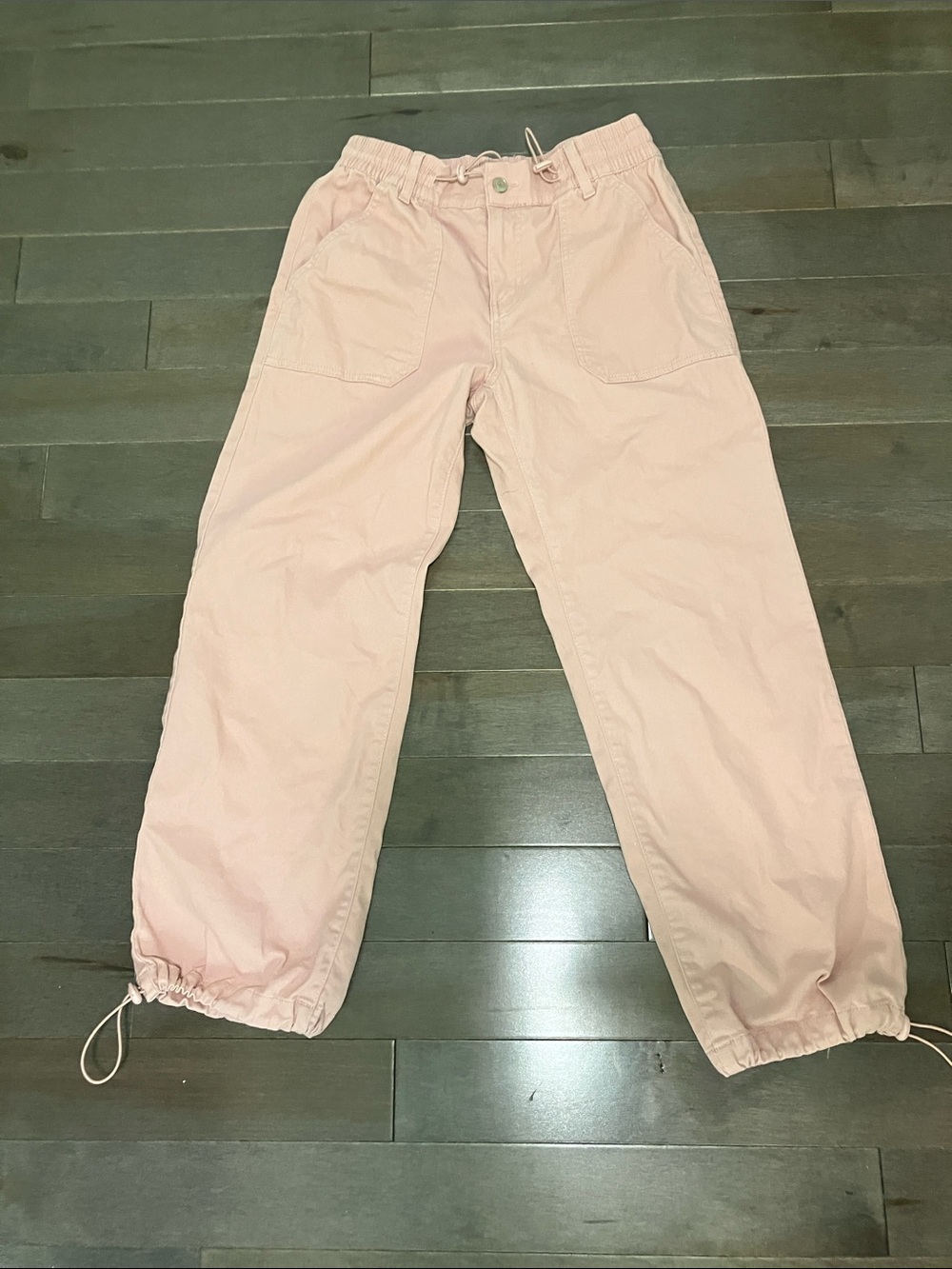 Celebrity Pink Light Pink Drawstring Cargo Joggers M 98% Cotton